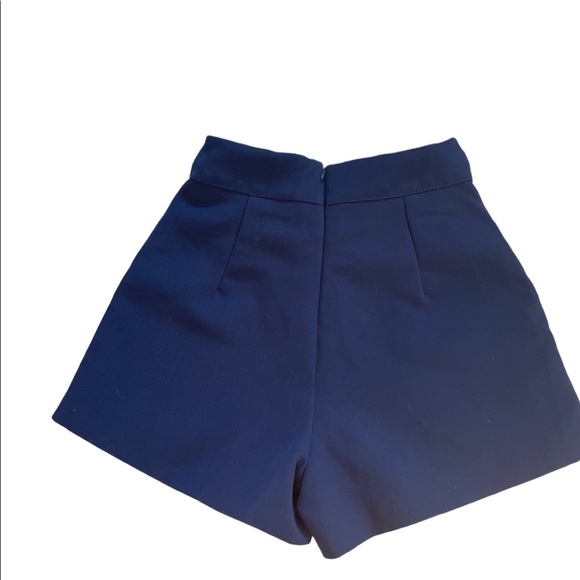 Blue Belted High Waisted Lined Shorts - Size Small - Picture 2 of 7